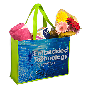 Sublimated PET Non-Woven Shopping Tote Bag w/ Gusset - 2 Sided (16" x 12" x 6")