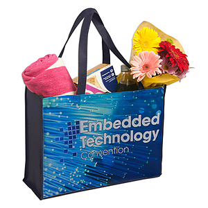 Sublimated PET Non-Woven Shopping Tote Bag w/ Gusset - 2 Sided (16" x 12" x 6")