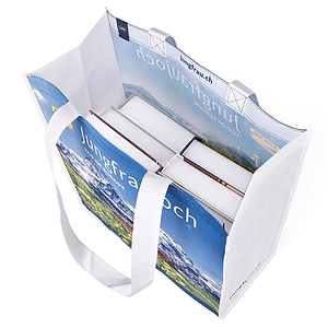 Sublimated PET Non-Woven Shopping Tote Bag w/ Gusset - 2 Sided (12" x 13" x 8")