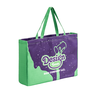 12 Oz. Sublimated Poly Canvas Shopping Tote Bag w/ Gusset (20" x 14.5" x 4.5")