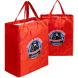 8 Oz. Sublimated Poly Canvas Shopping Tote Bag w/ Gusset (14" x 18" x 6")