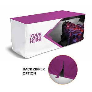 Premium 6ft Dye Sublimated Fitted Zipper Table Throw