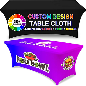 Custom 4ft Throw Dye Sublimated Stretch Table Cloth