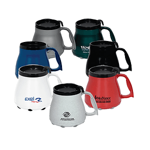 16 oz. USA Made Low Rider Mug with Special Rubber Grip Base & Slider Lid