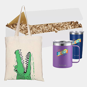 Premium TiTUS® Tumbler & Mug with Natural Canvas Tote Bag Executive Gift Box Set