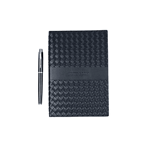 TiTUS® Sahara Duo – PU Leather A5 Notebook & Chrome Trim Ballpoint Pen Gift Set