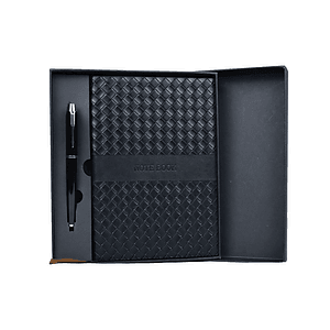 TiTUS® Sahara Duo – PU Leather A5 Notebook & Chrome Trim Ballpoint Pen Gift Set