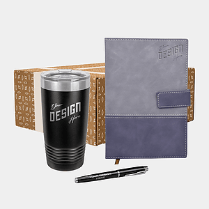 Polar Camel® 20 oz Tumbler, TiTUS® Valvetine Notebook & Pen Gift Set