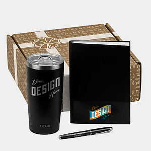 TiTUS® 17 oz Water Bottle, Valvetine Notebook & Pen Gift Set