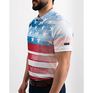 YATTA Golf® - Patriot men's Moisture Wicking non iron Golf Polo Shirt