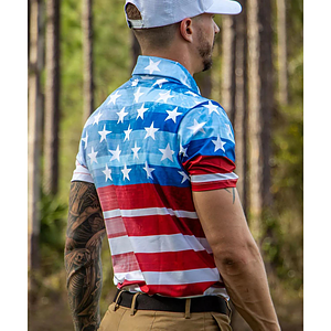 YATTA Golf® - Patriot men's Moisture Wicking non iron Golf Polo Shirt