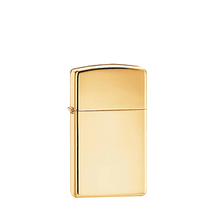 Zippo® USA-Made Slim High Polish Brass Windproof Lighter
