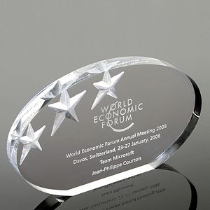 Oval Deep Etch Award - Screen Printed