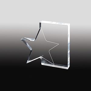 Standing Star Award (7 3/4" x 7" x 1") - Screen Printed
