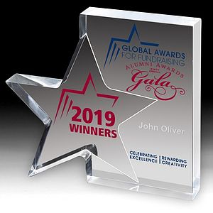 Standing Star Award (7 3/4" x 7" x 1") - Screen Printed