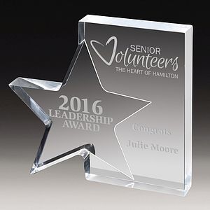 Standing Star Award (7 3/4" x 7" x 1") - Screen Printed
