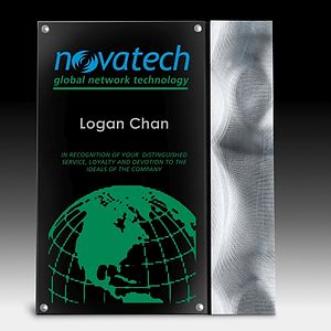 Striped Metal Plaque - Screen Print - (8" x 10" x 1/2")