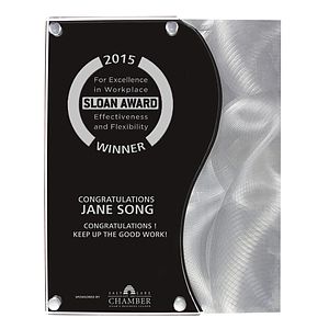 Vantage Plaque w/Curved Accent - Screen Printed - (8" x 10")