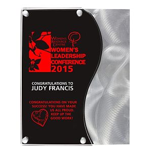 Vantage Plaque w/Curved Accent - Screen Printed - (8" x 10")