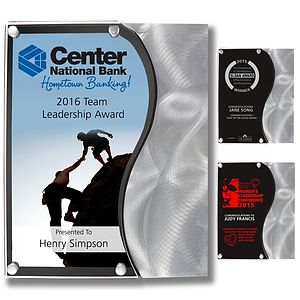 Vantage Plaque w/Curved Accent - Screen Printed - (8" x 10")