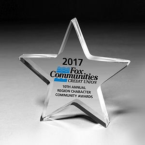 Laser Engraved Acrylic Star Paperweight (5"x 5"x 3/4")