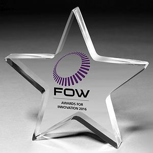 Laser Engraved Acrylic Star Paperweight (5"x 5"x 3/4")