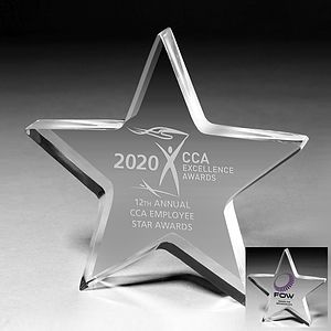 1/2" Star Acrylic Paperweight - 5” x 5” x 1/2”