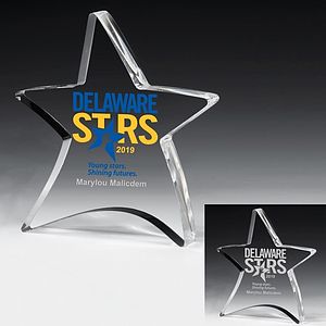 Laser Engraved Thick Moving Star Paperweight (4 1/2"x 5")