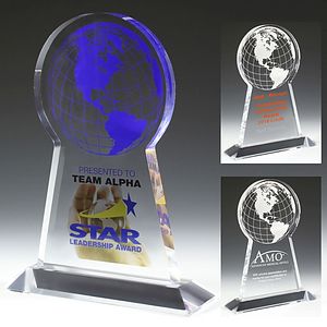 Tall Globe Award - Screen Print - (7 1/2" x 9 1/4" x 3/4)