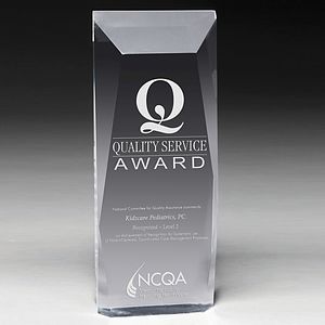 Screen Printed Faceted Obelisk Award - 8"