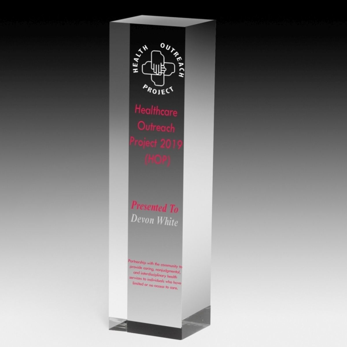 Screen Printed Monument Obelisk Award - 7 1/2"