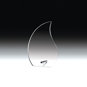 Flame Acrylic Award w/Chrome Base (5 5/8"x8"x1/2") - Screen Print