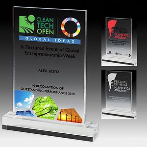 Elegant Rectangle Award - 7 3/4"- Screen Printed