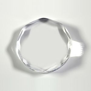 Screen Printed Scalloped Circle Paperweight Award - 4” dia x 3/4”