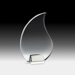 Flame Award w/ Chrome Base (5 1/2" x 9" x 3/4") - Screen Print