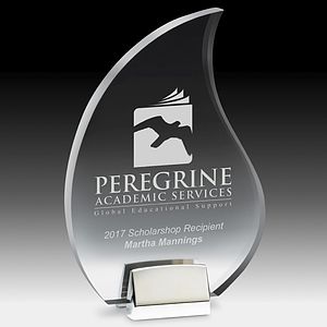 Flame Award w/ Chrome Base (5 1/2" x 9" x 3/4") - Screen Print