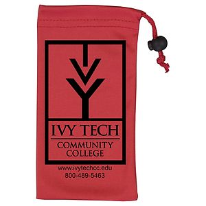4" W x 7-1/2 " H “Clean-n-Carry” Spot Color Microfiber Drawstring Pouch For Cell Phones, Eyeglasses