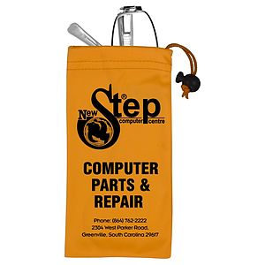 4" W x 7-1/2 " H “Clean-n-Carry” Spot Color Microfiber Drawstring Pouch For Cell Phones, Eyeglasses