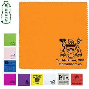 6" x 6" - “OneCleanScreen” 100% Microfiber RPET Recycled Polyester Cleaning Cloth & Screen Cleaner