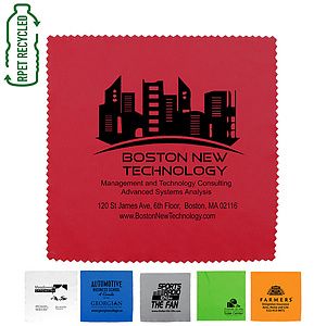 8" X 8" - “OneCleanScreen XL” 100% Microfiber RPET Recycled PolyesterCleaning Cloth & Screen Cleaner
