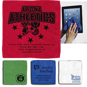 12" x 12" -“Lily” 300GSM Heavy Duty Microfiber Electronics, Rally or Sports Towel