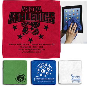 12" x 12" -“Lily” 300GSM Heavy Duty Microfiber Electronics, Rally or Sports Towel
