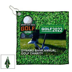 The “Full Color Wedge" GOLF TOWEL 12” x 12” 300GSM Thickness Full Color Sublimation Microfiber Golf