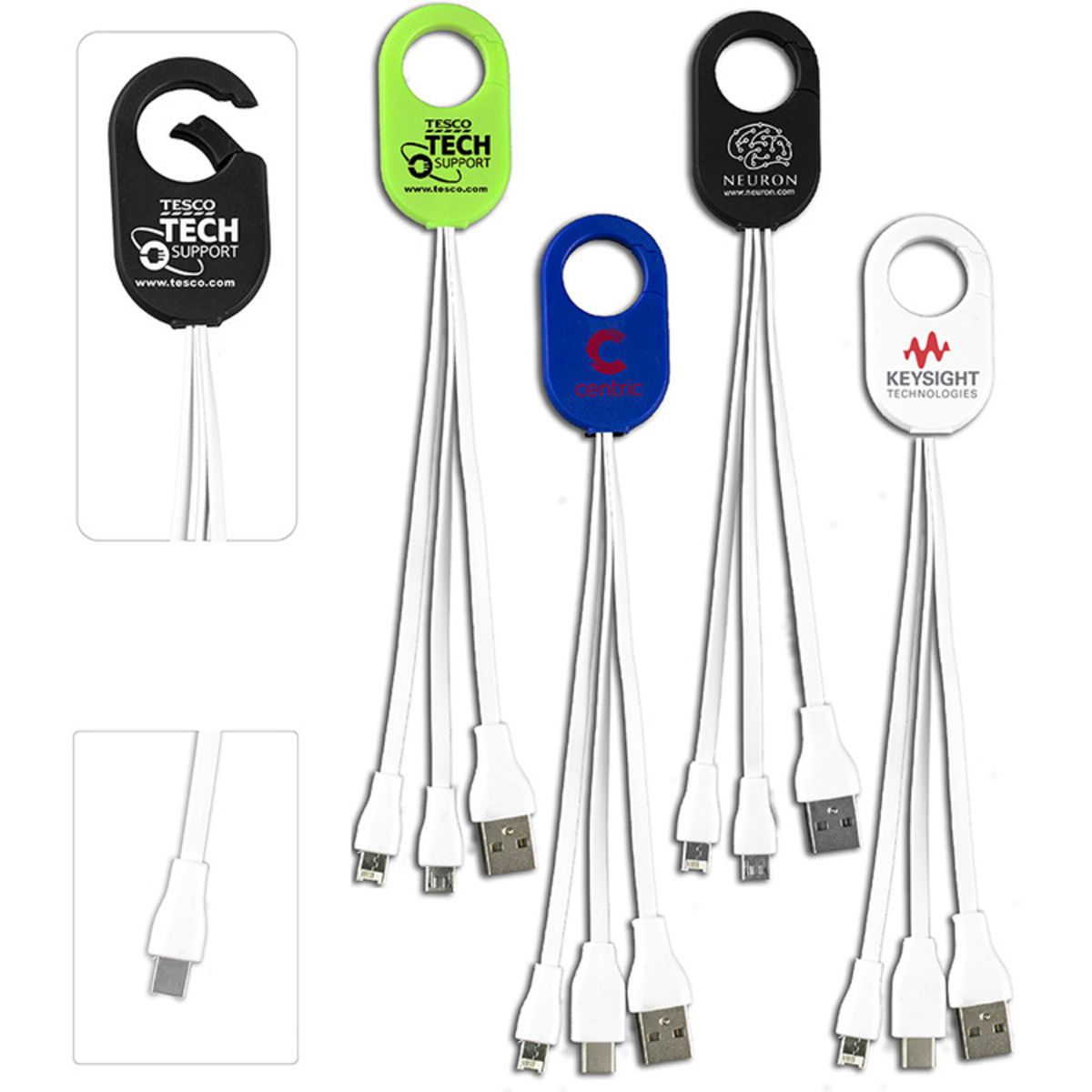 “WEBER” 5-in-1 Cell Phone Charging Cable with Carabiner Clip