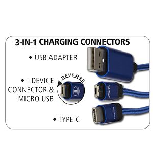 “OSLO” 5-in-1 Braided 6 Ft. Long Cell Phone Charging Cable