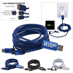 “OSLO” 5-in-1 Braided 6 Ft. Long Cell Phone Charging Cable