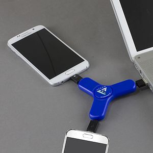 “PLAY & CHARGE 2.0” 5-in-1 Cell Phone Charging Cable Spinner