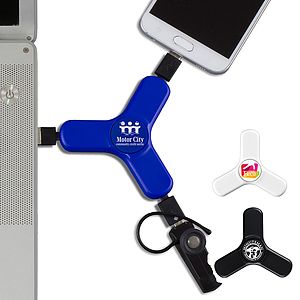 “PLAY & CHARGE 2.0” 5-in-1 Cell Phone Charging Cable Spinner