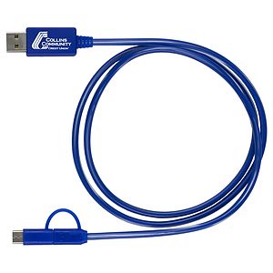 “Payson” 3-in-1 LED Lighted Cell Phone Charging Cable with Type C Adapter