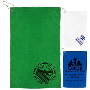 12"x 18"“The Iron” 300 GSM Heavy Duty Microfiber Golf Towel with Metal Grommet and Clip